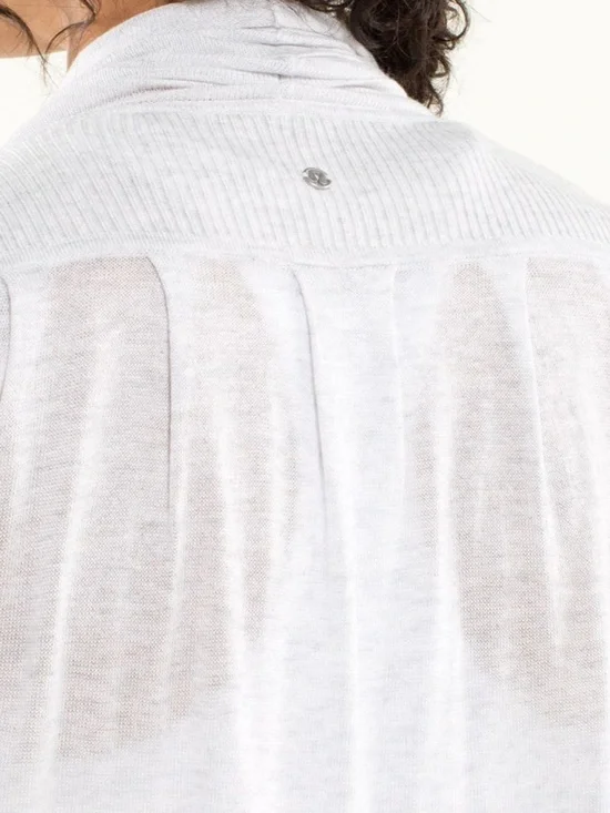 Lululemon Universal Wrap knit sweater cardigan Heathered White size 10 - Picture 4 of 8